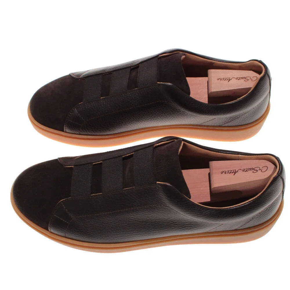 RFR Fabiano Ricci NWB Slip On Sneakers Size 45 (US 12) in Brown Leather & Suede